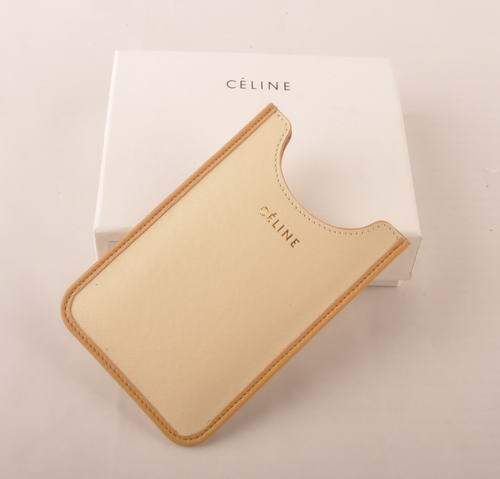 Celine Iphone Case - Celine 309 Silver White Original Leather